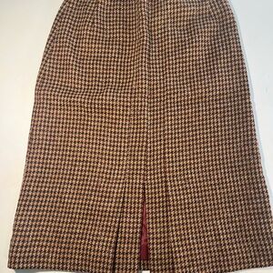 Vintage Brown Houndstooth Women's Skirt